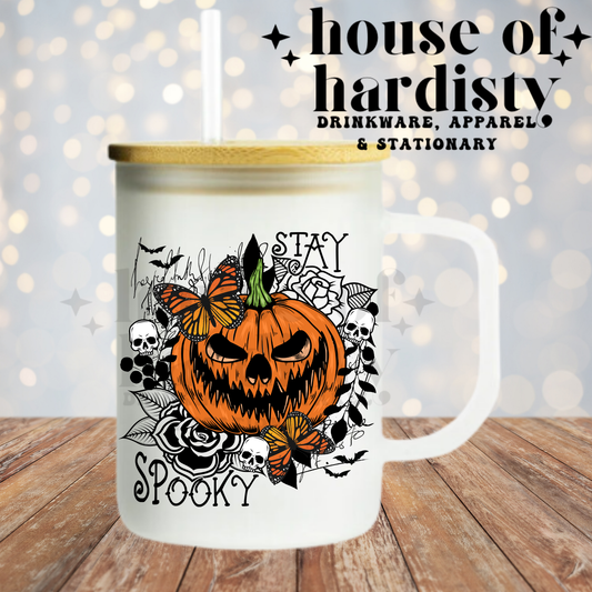 Stay Spooky Butterfly Pumpkin | 16oz Hot & Cold Glass Cup