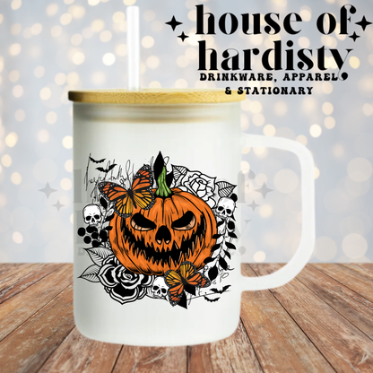 Stay Spooky Butterfly Pumpkin | 16oz Hot & Cold Glass Cup