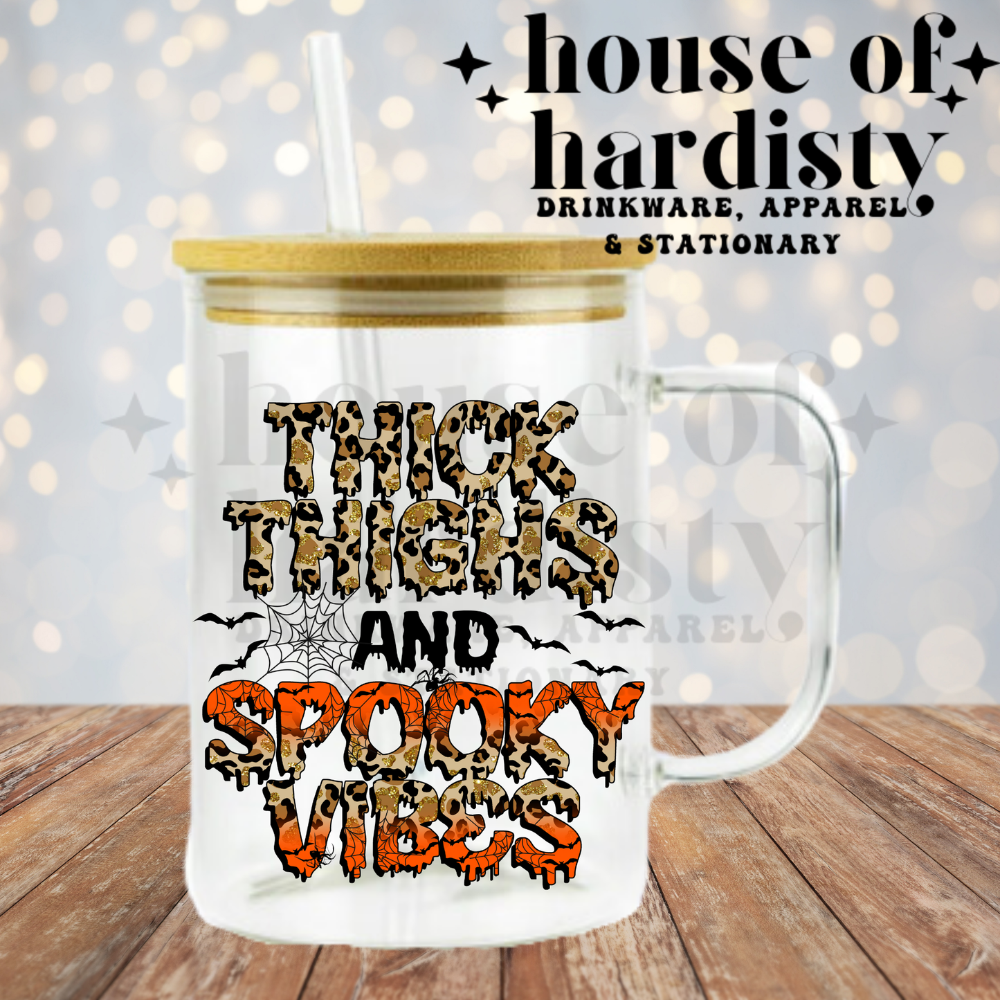 Thick Thighs Spooky Vibes | 16oz Hot & Cold Glass Cup