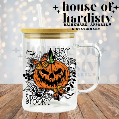 Stay Spooky Butterfly Pumpkin | 16oz Hot & Cold Glass Cup