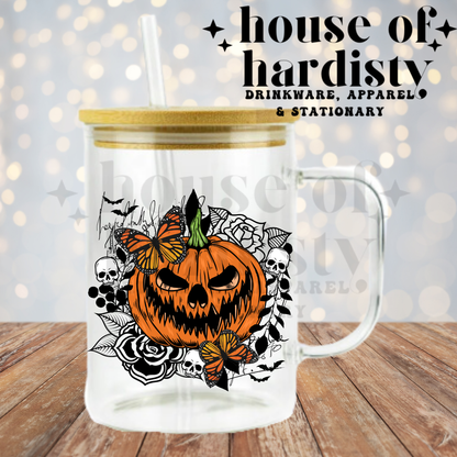 Stay Spooky Butterfly Pumpkin | 16oz Hot & Cold Glass Cup