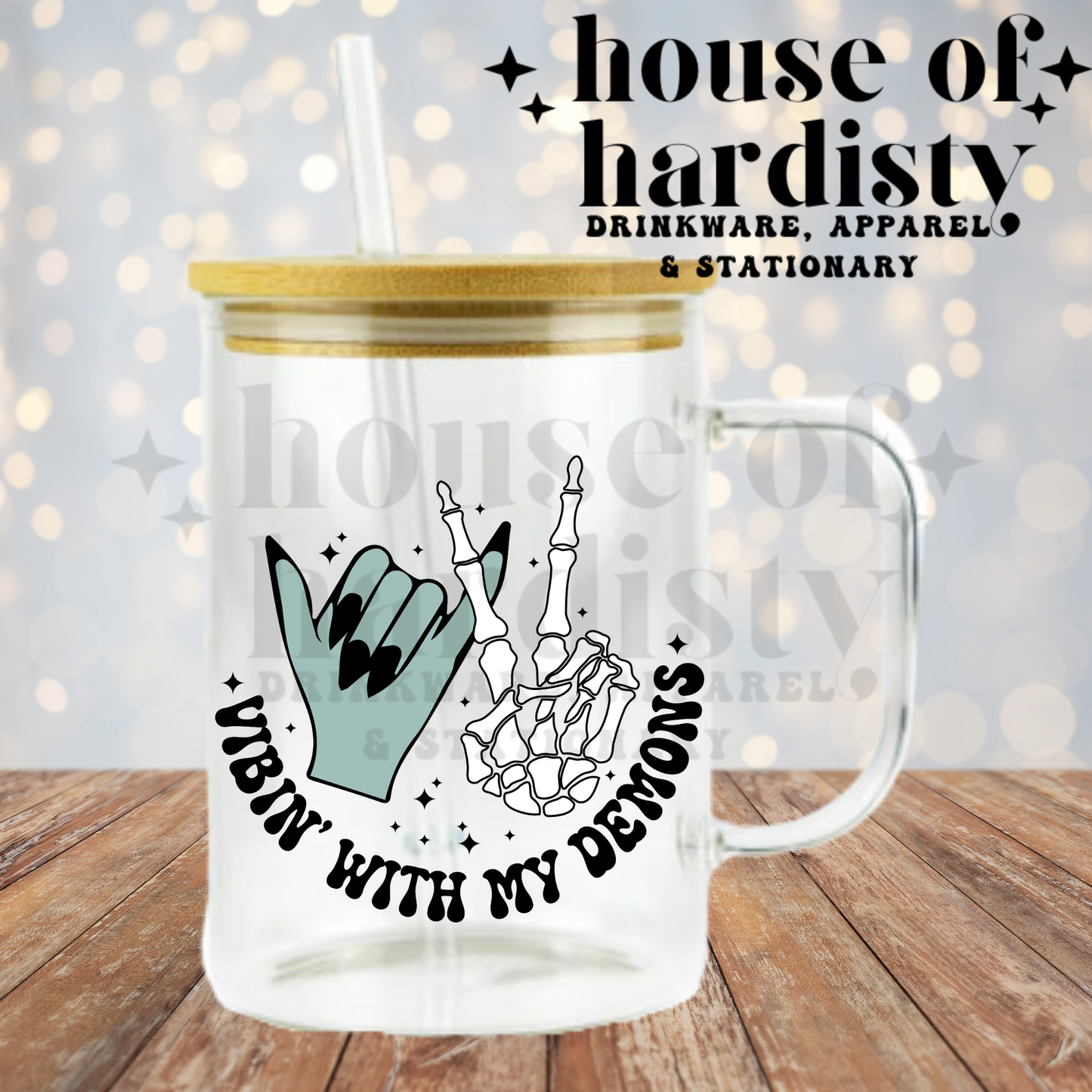 Vibin' With My Demons | 16oz Hot & Cold Glass Cup