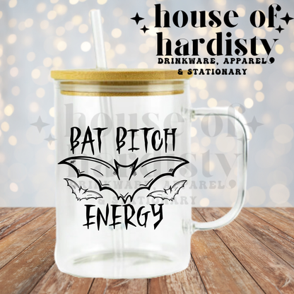 Bat Bitch Energy | 16oz Hot & Cold Glass Cup