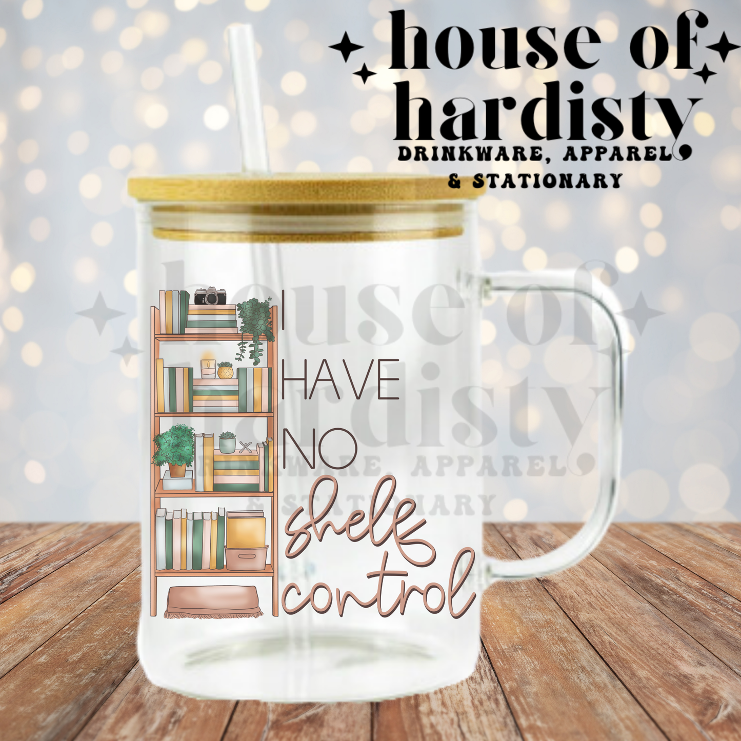 No Shelf Control | 16oz Hot & Cold Glass Cup