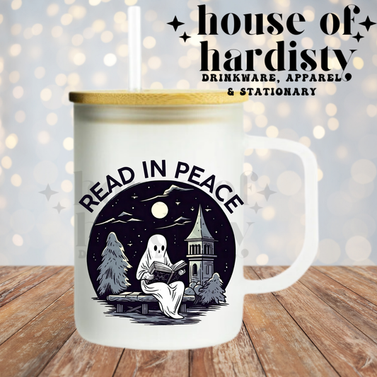 Read In Peace | 16oz Hot & Cold Glass Cup