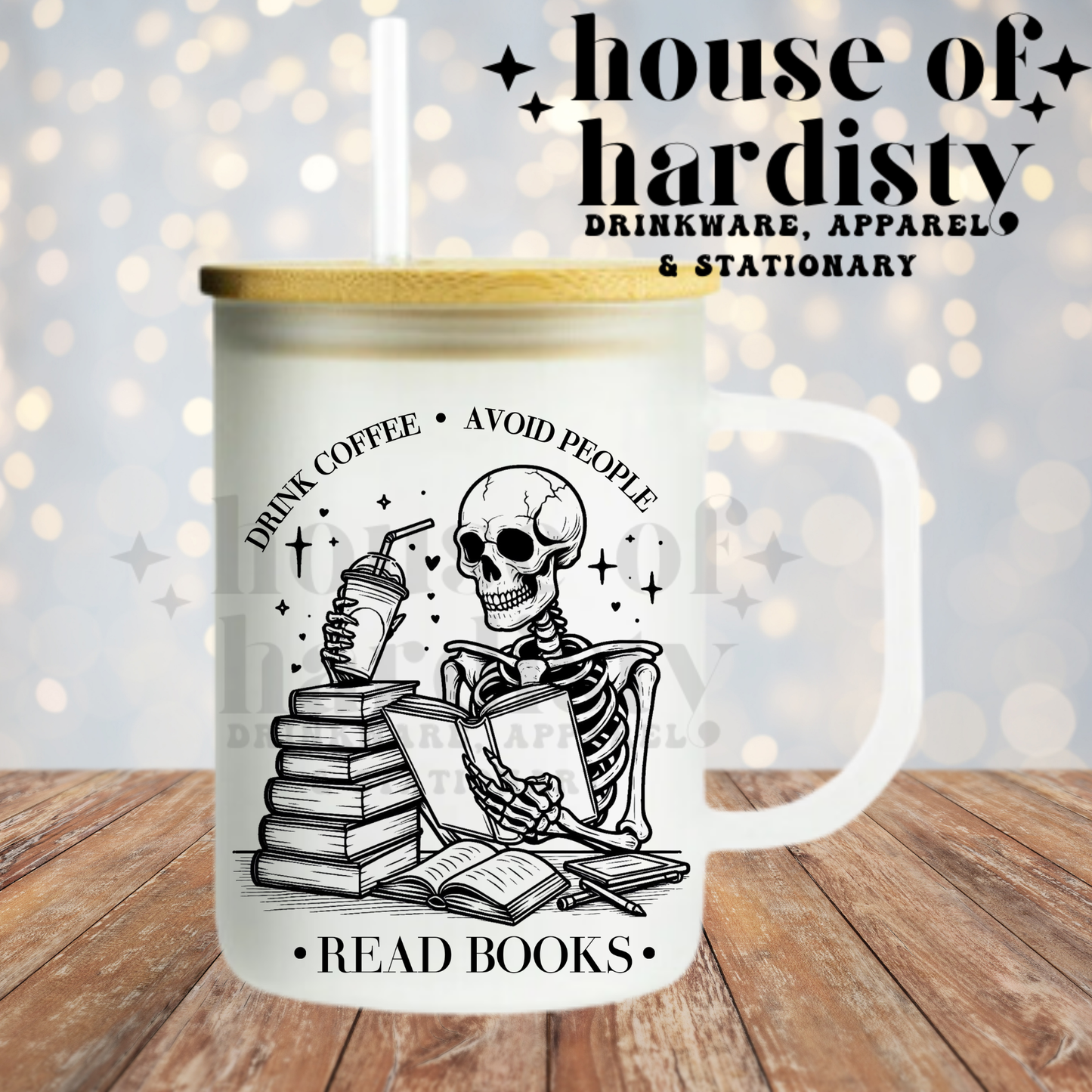 Drink Coffee Avoid People Read Books | 16oz Hot & Cold Glass Cup