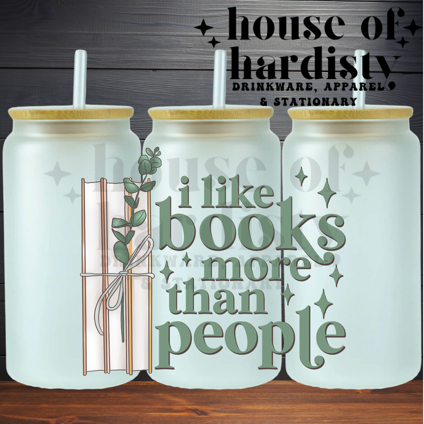 Books More Than People | 16oz Hot & Cold Glass Cup