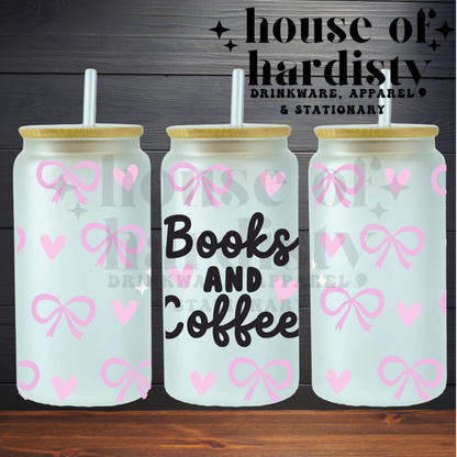 Coquette Books & Coffee | 16oz Hot & Cold Glass Cup