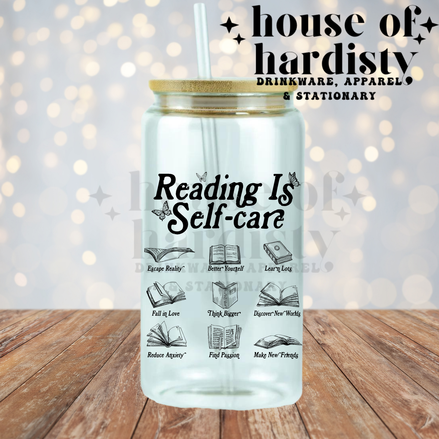 Reading is Self Care | 16oz Hot & Cold Glass Cup