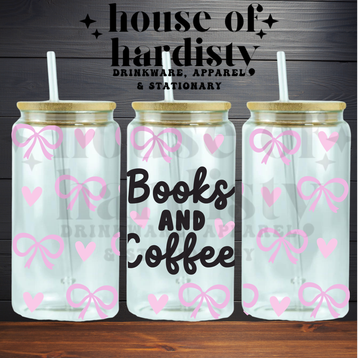 Coquette Books & Coffee | 16oz Hot & Cold Glass Cup