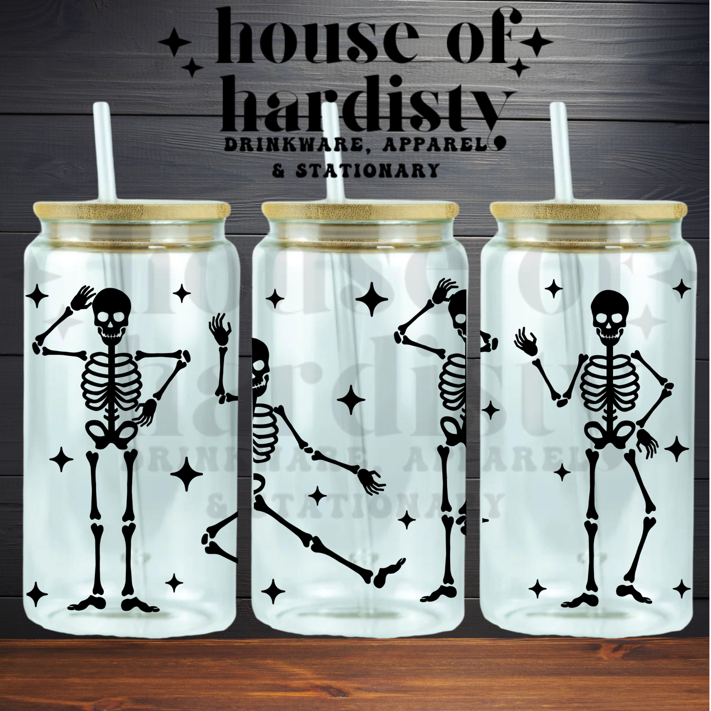 Dancing Skellies | 16oz Hot & Cold Glass Cup