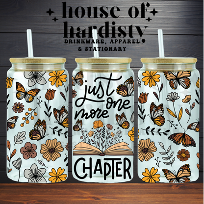 Just One More Chapter (Butterflies) | 16oz Hot & Cold Glass Cup