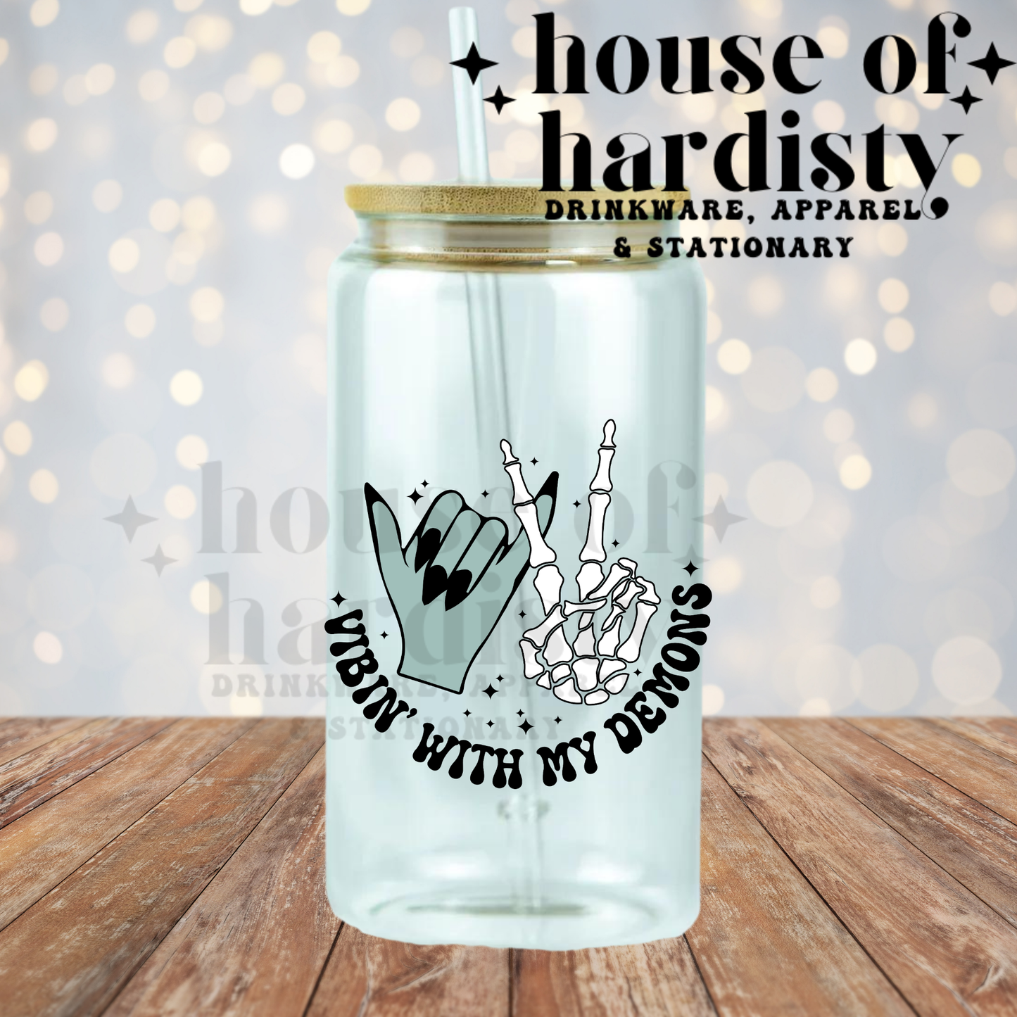 Vibin' With My Demons | 16oz Hot & Cold Glass Cup