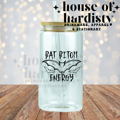 Bat Bitch Energy | 16oz Hot & Cold Glass Cup