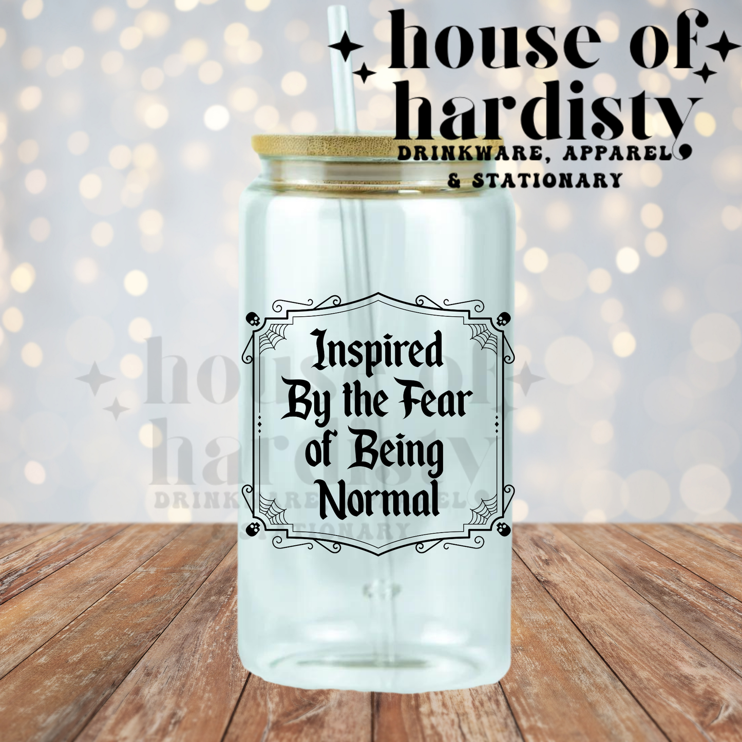 Fear of Being Normal | 16oz Hot & Cold Glass Cup