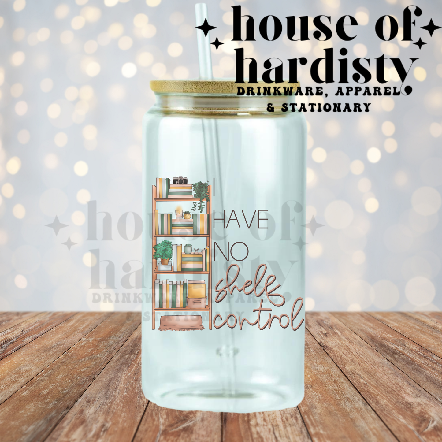 No Shelf Control | 16oz Hot & Cold Glass Cup