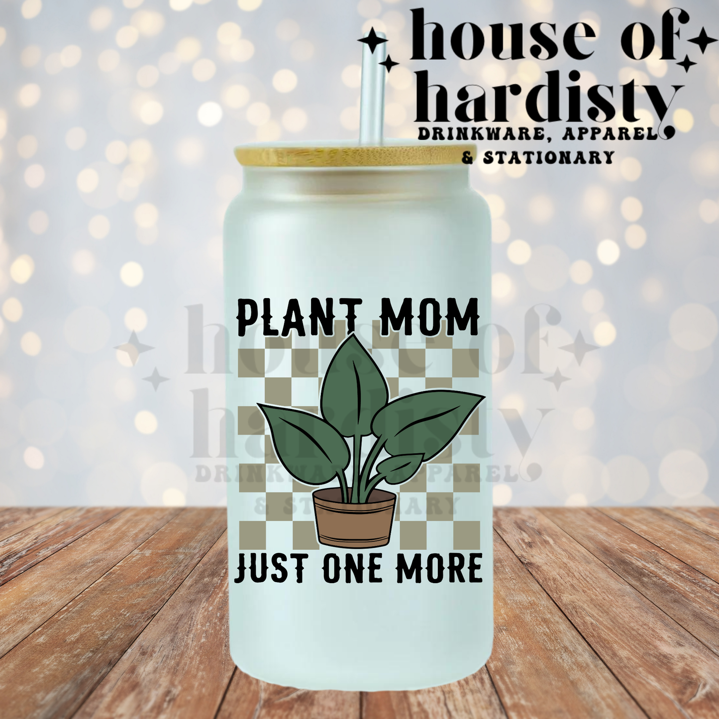 Plant Mom Just One More | 16oz Hot & Cold Glass Cup