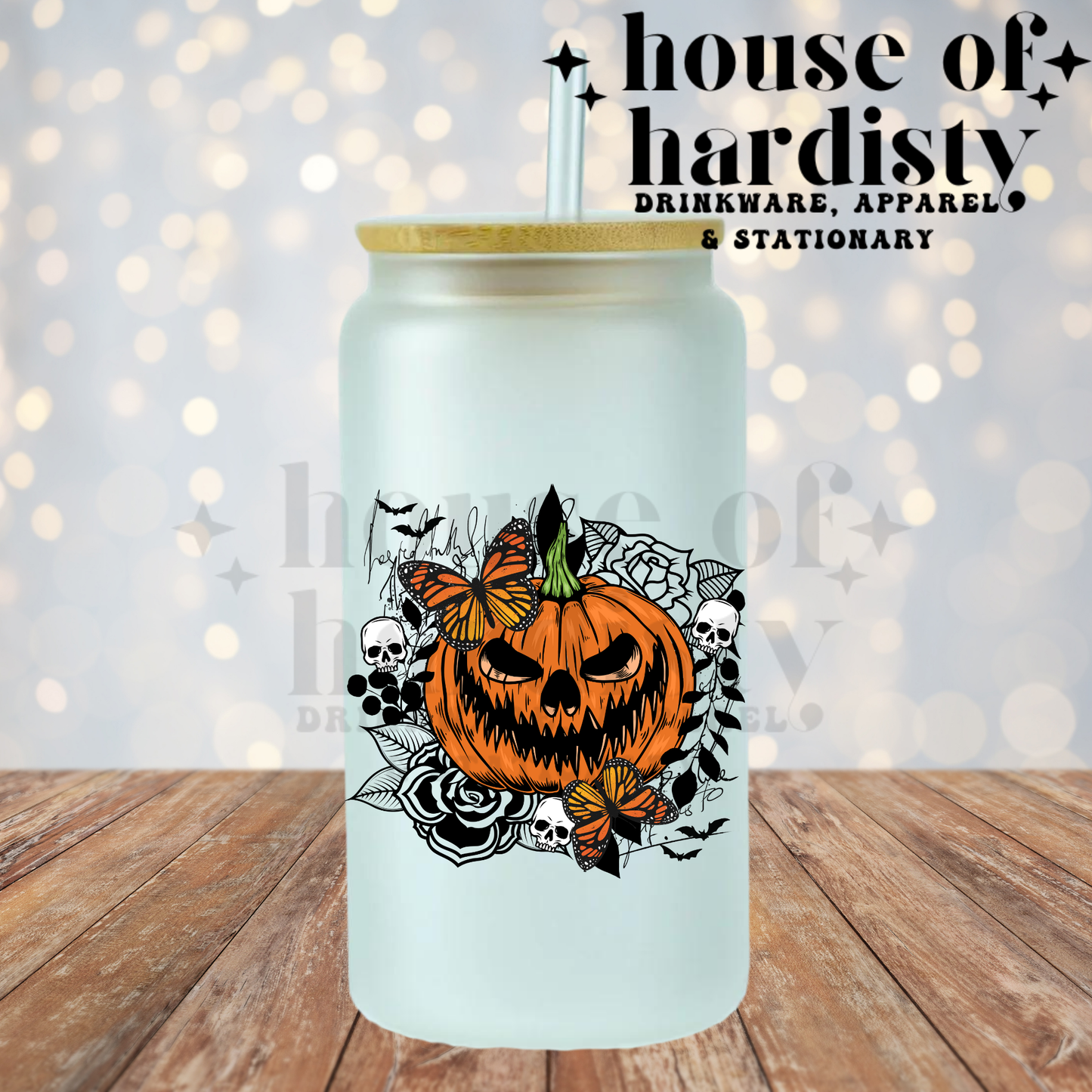 Stay Spooky Butterfly Pumpkin | 16oz Hot & Cold Glass Cup