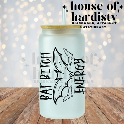 Bat Bitch Energy | 16oz Hot & Cold Glass Cup