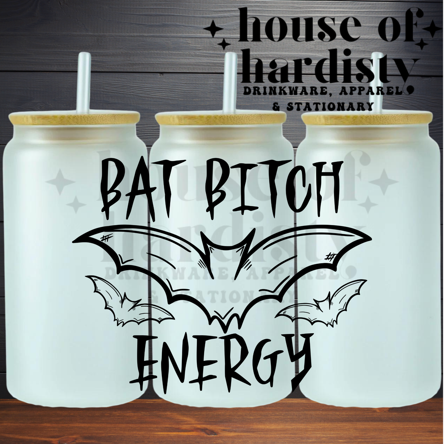 Bat Bitch Energy | 16oz Hot & Cold Glass Cup