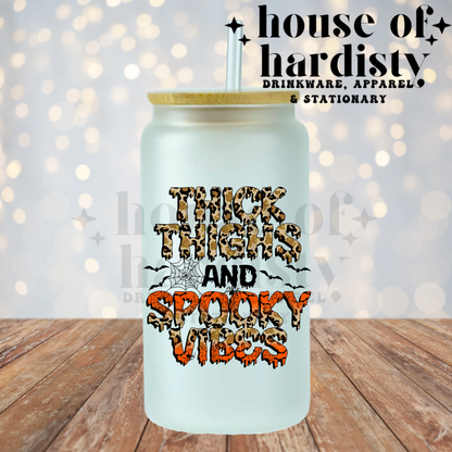 Thick Thighs Spooky Vibes | 16oz Hot & Cold Glass Cup