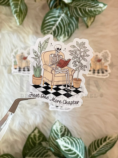 Just One More Chapter Skeleton | Sticker